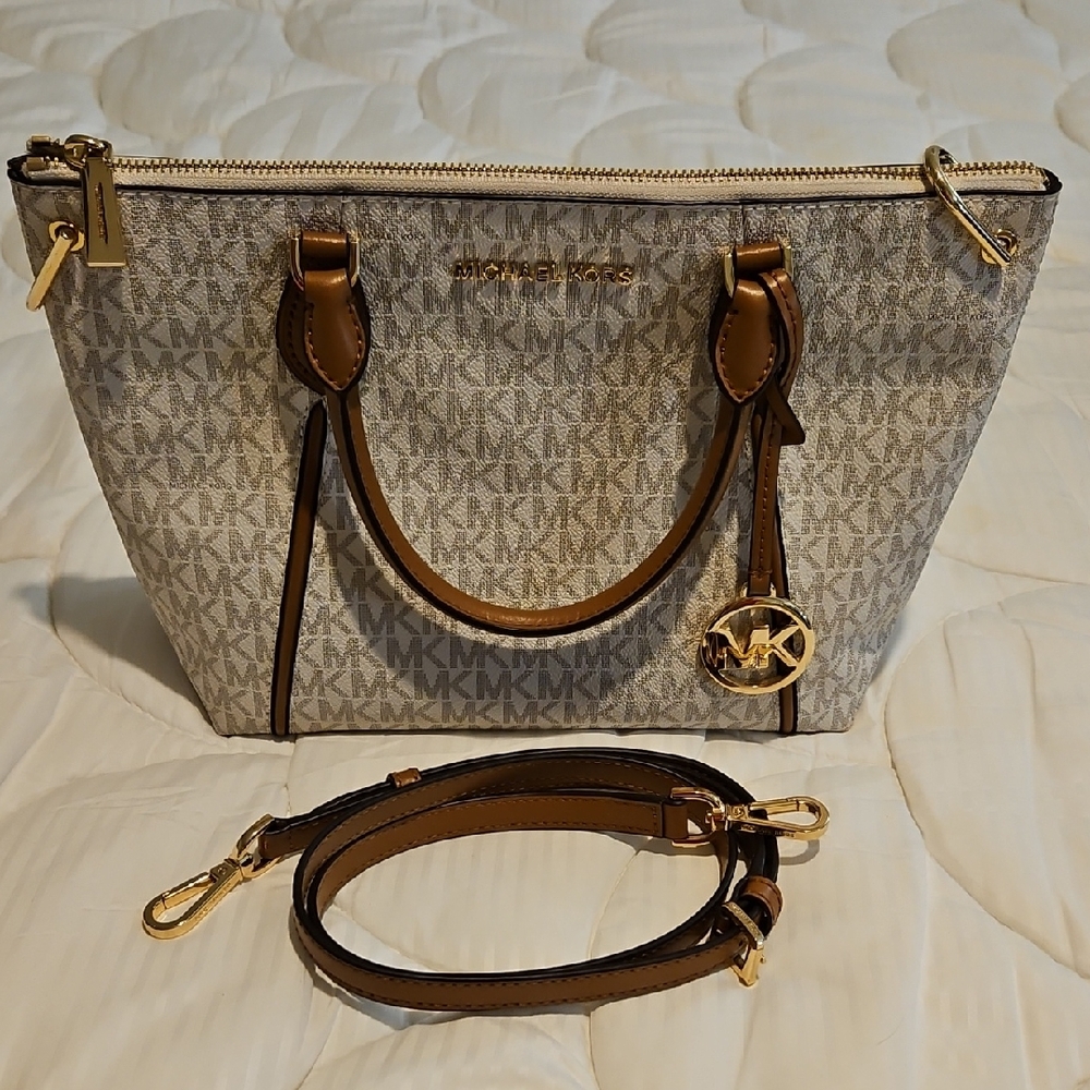 Michael Kors Tan and Brown Satchel